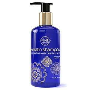 Body Cupid Keratin Shampoo with Hydrolized Keratin, Almond Oil and Argan Oil – No Sulphates or Paraben – 300mL