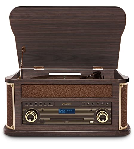 Fenton Memphis Platine Vinyle Bluetooth Dab/FM – Bois Foncé, Lecteur CD/Cassette, MP3, Port USB Lecture et Enregistrement, Prise Casque, Idéal pour Décorer Votre Intérieur et Écouter Vos Musiques - Les Beatles, Paul McCartney, John Lennon, RIngo Starr, George Harrison Fenton Memphis Platine Vinyle Bluetooth Dab/FM - Bois Foncé, Lecteur CD/Cassette, MP3, Port USB Lecture et Enregistrement, Prise Casque, Idéal pour Décorer Votre Intérieur et Écouter Vos Musiques – Image 5