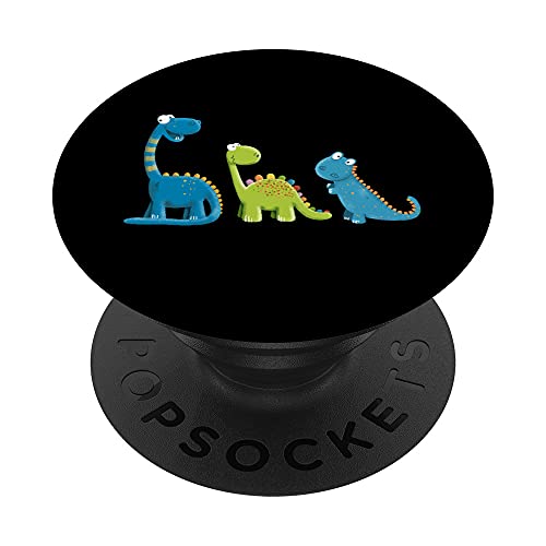 Funny Dinosaur Comic I Prehistoric Dino For Dinosaur Lover PopSockets Swappable PopGrip, Black