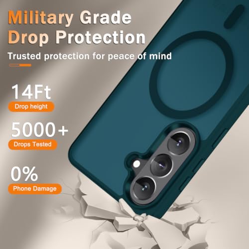Image of YENAPOON for Samsung Galaxy S26 FE Case, Matte Magnetic Phone Cover, Blue