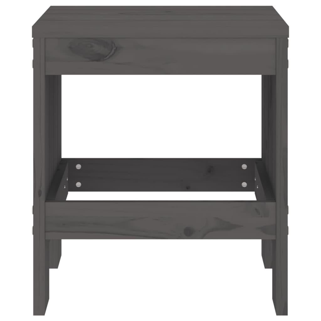 Fengshui Taboret ogrodowy 2 szt. szary 40 x 36 x 45 cm lite drewno sosnowe