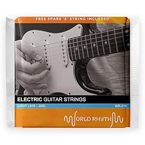 World Rhythm elektrische gitaar snaren – licht (.011 – .052) Gauge gitaar snaren met reserve hoog e string