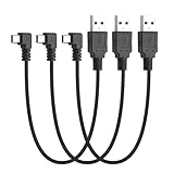 YACSEJAO 30CM 90 Degree Mini USB Short Cable,3Pcs Right Angle USB A 2.0 to Mini B Data Sync Charging Cable for Dash Cam Driving Recorder,MP3 Players,Camera (Left Angle) - Image 1
