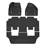 PIT66 TPE Floor Mats Compatible with Chrysler Pacifica 2017-2025(No Hybrid Models), Fit 7& 8 Passenger Model, 1st and 2nd Row & 3rd Row All Weather Liner Accessories