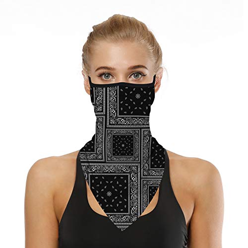 Face Mask Neck Gaiter Shield Scarf Bandana Face Mask Seamless UV Protection and Windproof Hanging Ears Face Mask for Men Women Motorcycle Cycling Riding Skiing Party（Broken flower-4）3
