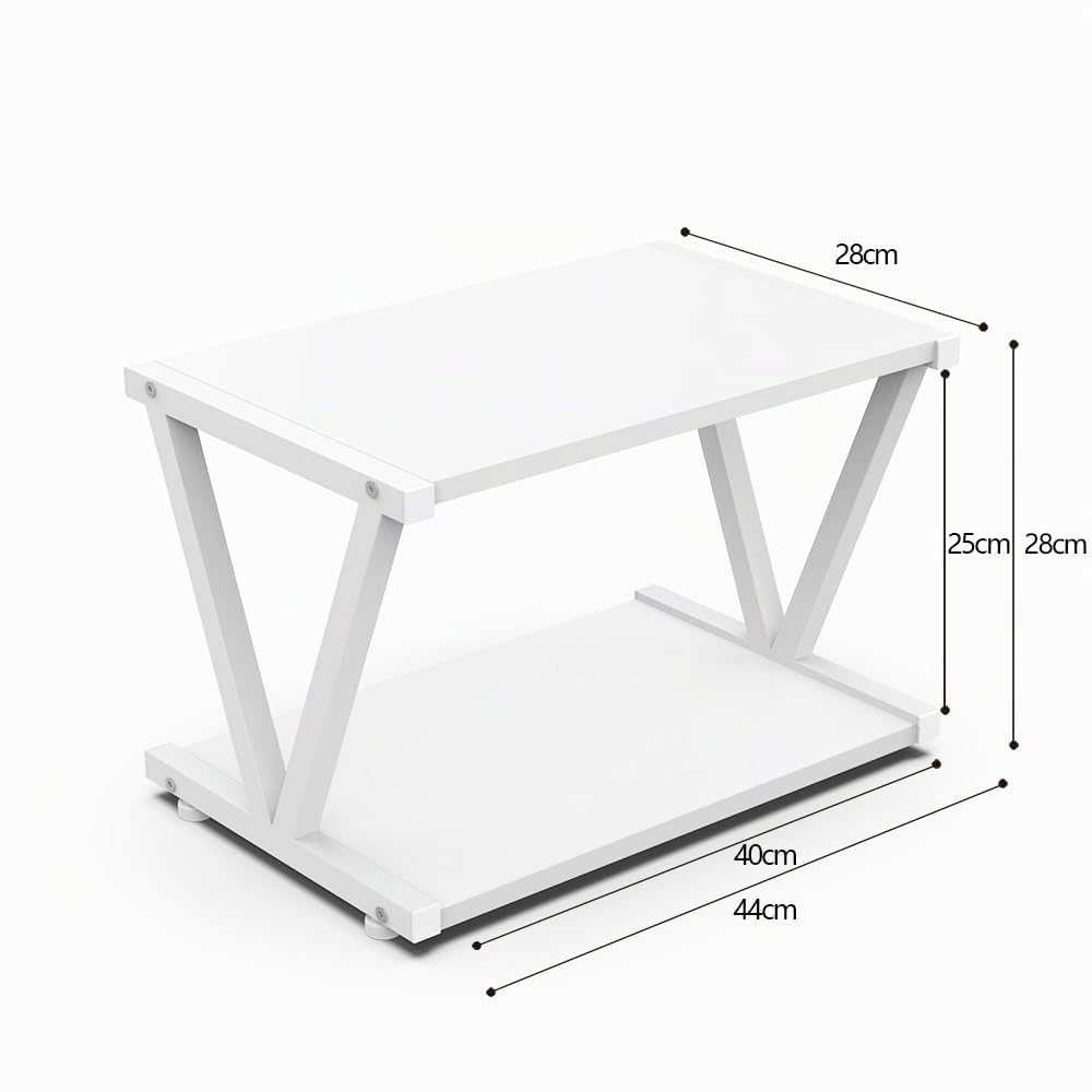 VEDECASA Soporte para impresora de escritorio de 2 niveles, debajo del escritorio, de madera, para impresora, estilo rústico industrial de granja, estante de almacenamiento de madera, organizador de