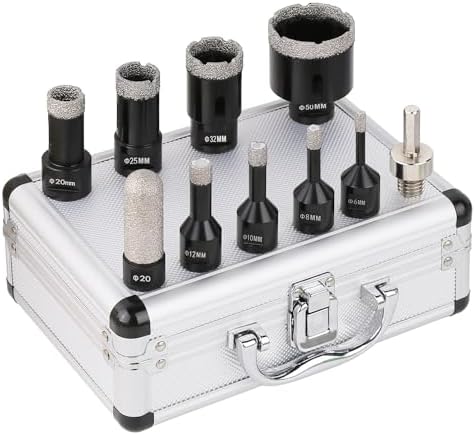 Vearter 12Pcs/Set 6/8/10/12/20/25/30/35/45/50/68mm M14 Vacuum Brazed Diamond Hole Saw Core Drill Bits 3/8 Hex Adapt for Tile Marble Ceramic Granite