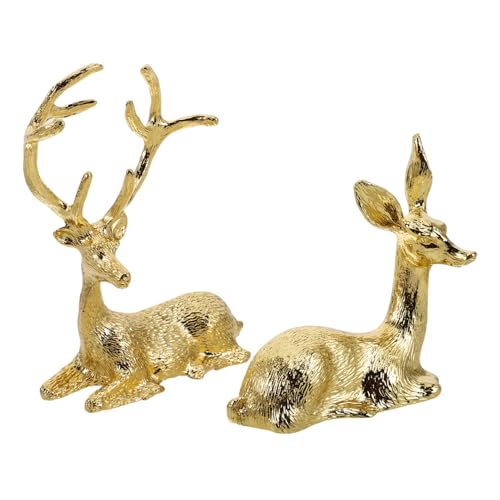 TOBBOMEY 2piezas Adornos De Alce Miniatura De Estatua Moderna De Ciervo Candelabro De Ciervo para Centro De Mesa De Salón Decoración De Mesas De Entrada para Porche