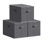 SONGMICS – SONGMICS Aufbewahrungsbox mit Deckel, 3er Set, faltbare Stof