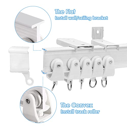 Heavy-Duty Curtain Track – Super Strong Ceiling & Wall Mount – Easy Install For Living Room, Bedroom, Shower Divider – 3FT To 6FT, White