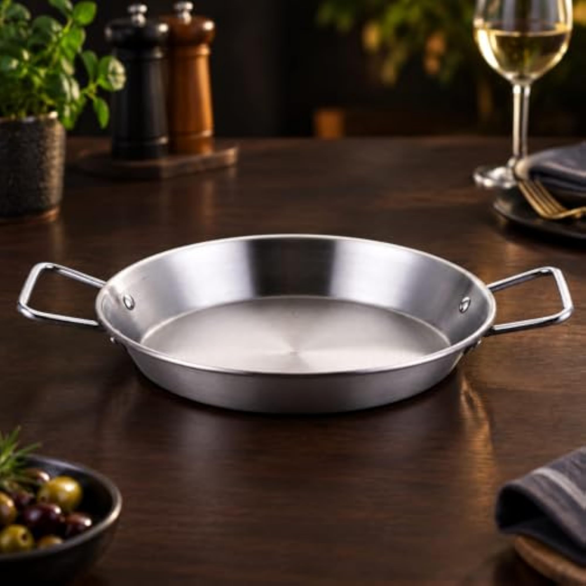 Versatile Two-Handle Stainless Steel Cooking Pan, 30CM