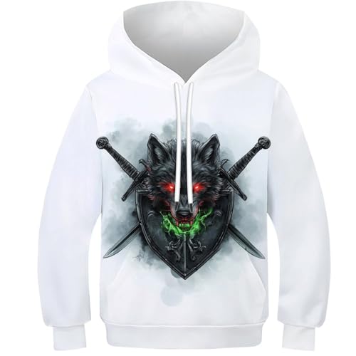 Sweats à capuche loup enfants 13-15 ans pour le quotidien