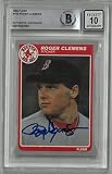 Roger Clemens Autographed 10 Grade 1985 Fleer Rookie Card - Baseball Slabbed Autographed Cards
