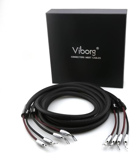 Cable de altavoz Viborg VS901 HiFi Multiplex OFC de alta corriente con conectores Y 2.5M 7