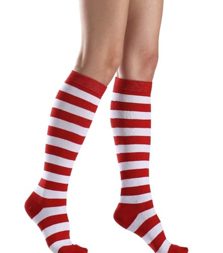 Image of Striped Knee High Socks for Women Outdoor Sport Athletic Stripe Casual Tube Socks