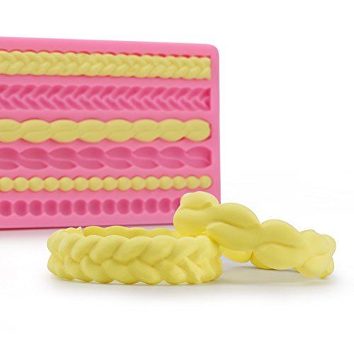 Beasea Silicone Mold For Cake Decorating, Pie Crust Mold For Pearl Lace Fondant Diy Baking Tools, Pink Border Decoration Mould Sugarcraft Lace Rope Mold For Chocolate Cupcake Candy Pastry Jelly #TOP3