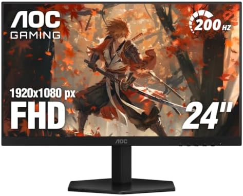AOC 24 Inch Gaming Monitor FHD 200Hz IPS G-SYNC Compatible 0.3ms,...