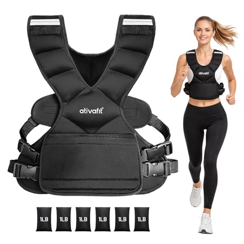 ATIVAFIT gilet lesté 10-16 lbs poches ajustables réfléchissant