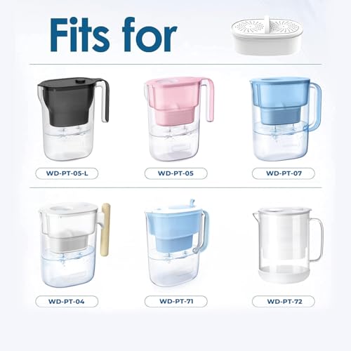 Miniatura 2 de Aqua Crest 6 Meses Cartuchos De Filtro De Agua, Repuesto Para Waterdrop Wd-Pf-01a Plus, Compatible Con Las Jarras Con Filtro De Agua Waterdrop Wd-Pt-05, Wd-Pt-07. Reduce Pfoa Pfos, Cloro