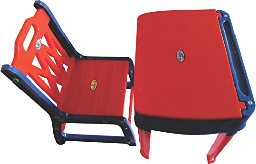 Pihu Enterprises Study Table And Chair Set With Storage For Kids-Red Ans Blue,Plastic