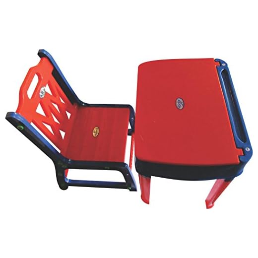 Pihu Enterprises Study Table And Chair Set With Storage For Kids-Red Ans Blue,Plastic