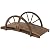 CHARMMA 3.3ft Wooden Garden Bridge Arc Footbridge with Half-Wheel Style Railings & Solid Fir Construction, Stained Wood