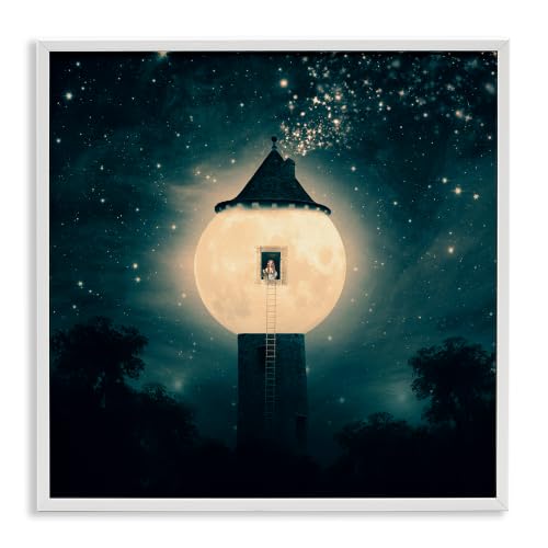 Stupell Industries Abstract Lunar Tower Beautiful Starry Sky Forest, Design by Paula Belle Flores