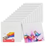 Artlicious Canvases for Painting - Pack of 12, 10 x 10 Inch Blank White Canvas Boards - 100% Cotton