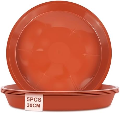 vsshe 5 Stück Blumentopf Untersetzer, Untersetzer für Blumentöpfe, Blumentopfmatte, Kunststoff Blumenuntersetzer Rund aus Ø 30 cm, Blumentopfuntersetzer für Innen- und Außenpflanze