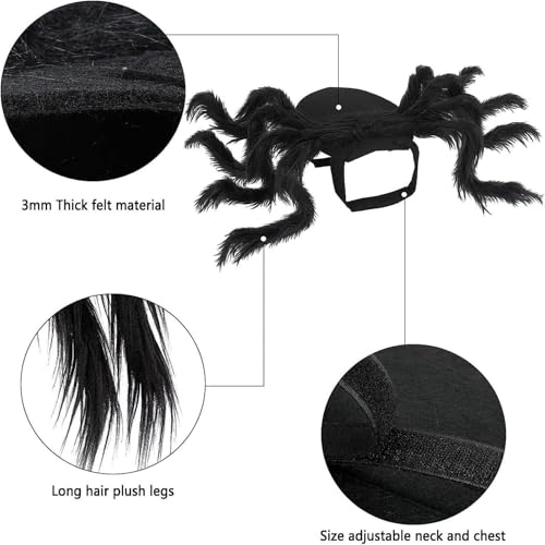 Halloween Spinnenkleidung für Hunde und Katzen: Spinnenkostüme Verkleidung Kleidung, Halstuch Hund, Hundekostüm Halloween für Party Kleidung Accessoires (L)