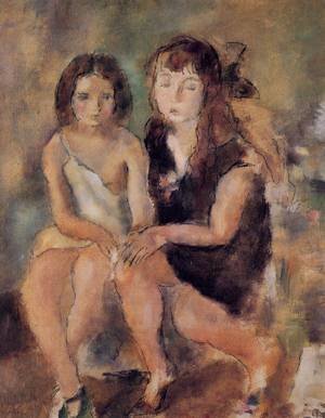Peinture à l'huile de Jules Pascin toile de maître Clara and Genevieve
