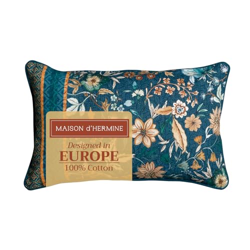Maison d' Hermine Decorative Pillow Covers 12 x 20 inch Rectangle 100% Cotton Throw Pillow Covers with Invisible Zipper for Living Room Couch Chair Sofas Easter Decorations - Luxury Loft - Dark Teal