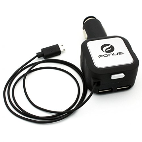 4.8Amp Retractable Rapid Car Lighter Socket Charger W Two Usb Ports For Verizon Lg V10 - Verizon Microsoft Lumia 735 - Verizon Motorola Droid Maxx - Verizon Motorola Droid Maxx 2 #TOP5