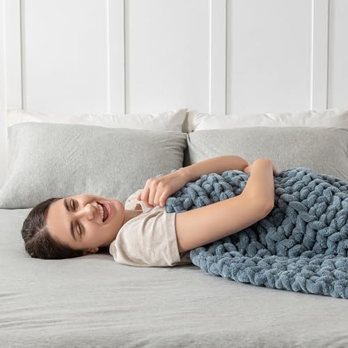 Maetoow Handmade 10 lb Soft Knitted Weighted Blanket, 40 x 60 in ...