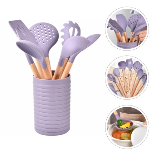 Ensemble ustensiles cuisine silicone bois louche soupe - 7