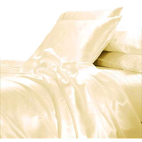LinenwalasPremium 100% Viscose Derived from Bamboo Queen Sheet Set - Ultra Soft, Breathable & Cooling, Ideal for Hot Sleepers, 16" Deep Pocket, Hotel Luxury Bedding (Ivory)