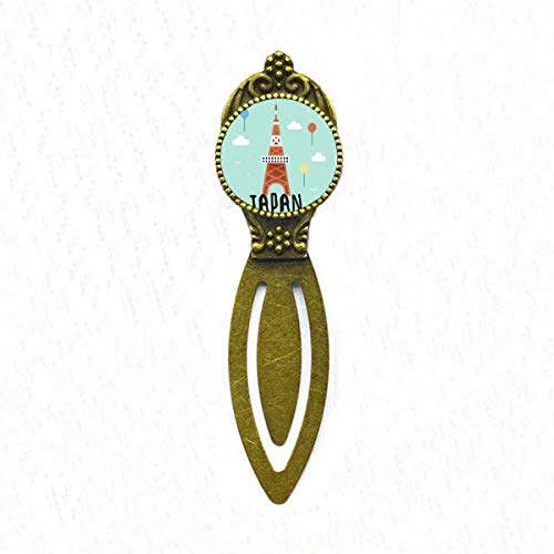 Marque-page tour de Tokyo vintage en métal argenté pour lecture