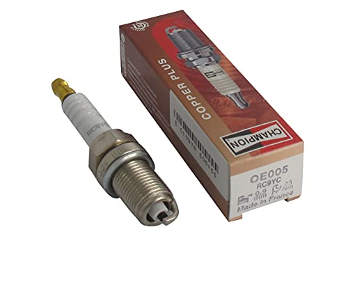 CHAMPION - Candela di accensione CAMPION RC9YC, durevole e affidabile, pezzo di ricambio di alta qualità, equivalente a NGK BKR6ES