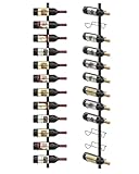 X-cosrack DIY 12 Bottles Wall Mounted Wine Rack, Detachable Wine Storage Organizer, Used Alone or A Set of 4, Wall Wine Display, for Kitchen, Dining Room, Bar, Wine Cellar