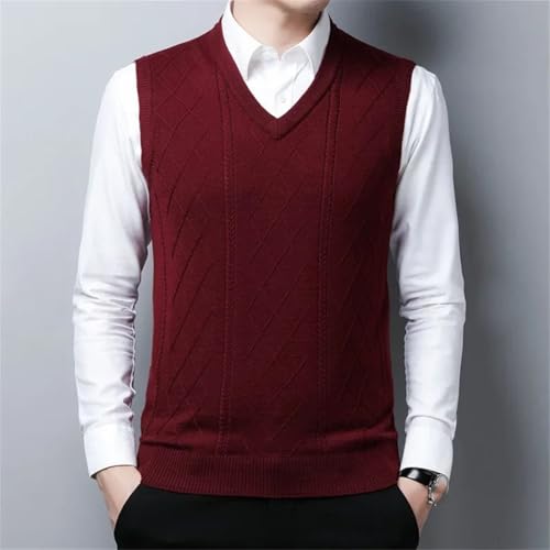 Mens Winter Fashion V-Neck Sweater Vest Short Slim Fit Solid Color Sleeveless Sweater Vest4
