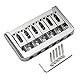 Musiclily 52,5mm Edged Fixed Hardtail Bridge Steg ST Brücke für Strat Tele Style E-Gitarre, Chrom