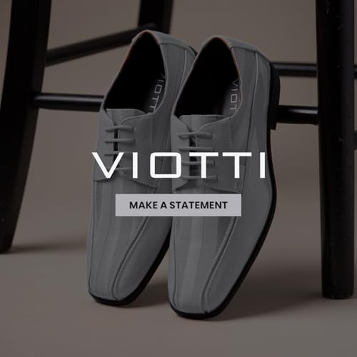 Image of Viotti 179, Casual Dress Oxford Shoes for Men, Satin Striped Lace-Ups, Men's Business Casual Leather & Satin Shoe, for All Formal Occasions