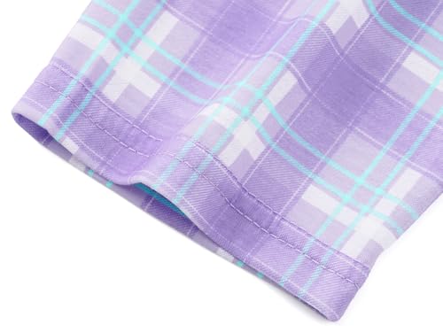 Image of Beezizac Girls Pajamas Cute Print Short /Long Sleeve Pants Set Size 6-18 | Soft Stretch Poly Blend, Comfy Crewneck, Elastic Waist Pants, Everyday & Holiday Sleepwear for Big Girls, Tweens & Teens