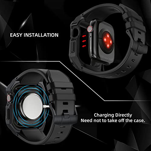Kit Modification Luxe Apple Watch 45mm Boîtier Métal Bracelet Sport - 3