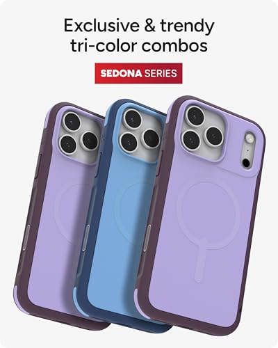Image of ZAGG Sedona Snap Case for iPhone 17 Pro Max - Purple Dusty Grape, Drop Protection (13ft /4m), Graphene-Reinforced Multi-Layer Protection, MagSafe Phone Case with Impact-Absorbing Bumpers, Slim