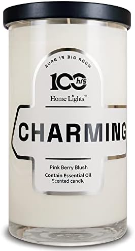 100HRS Highly Scented Candle 3.14x6, 18.5oz - Longest Burning Time Wax, Smokeless Cotton Wick, Pleasant Relaxing Romantic Scents, Popular Gift for Home, Women, Men - Charming