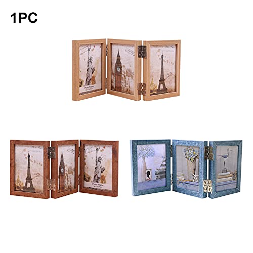 Cornice portafoto pieghevole in legno retrò con