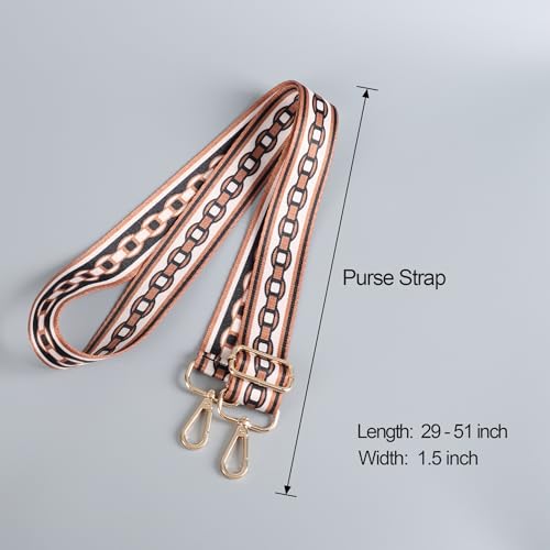 Image of chushui Colorful Pattern Purse Strap, Wide Crossbody Bag Strap Replacement | Change the look of your bag with a simple strap swap.