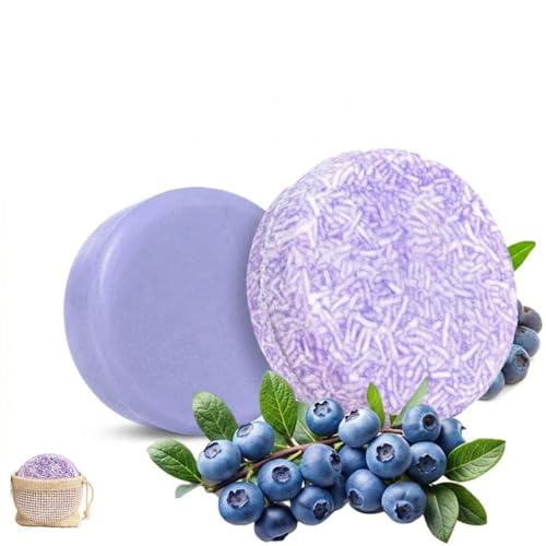 Blueberry Fields Shampoo & Conditioner Bundle,Natural Blueberry 2 In 1 Shampoo & Conditioner Bar Set,Strengthen & Reduces Fall Out All Hair Types for Women & Men (minx2)