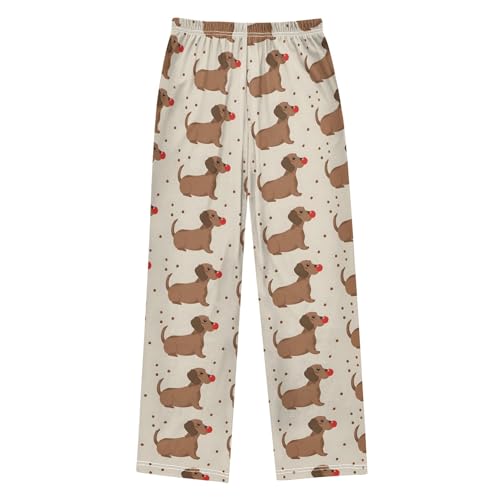 Dachshund Pajama Pants Lounge Sleep Pants Elastic Waist Long Pajama Bottoms with Pockets for 6-14 Years2